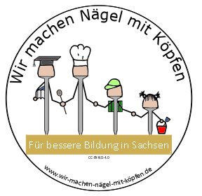 Logo N�gel mit K�pfen - Familie mit zwei Kindern