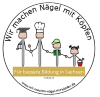 Logo N�gel mit K�pfen - Familie mit zwei Kindern